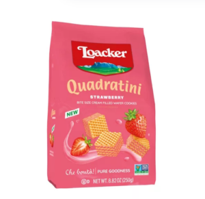 Loacker Quadratini Strawberry Creme-Filled Wafers 8.8oz 6ct